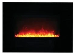 Amantii 26 Inch Wall Or Flush Mount Smart Electric Fireplace With Glass Surround