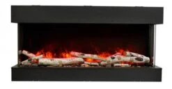Amantii 30 Inch Tru-View Slim Built-In Smart Electric Linear Peninsula Fireplace