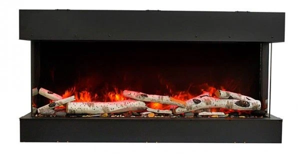Amantii 30 Inch Tru-View Slim Built-In Smart Electric Linear Peninsula Fireplace