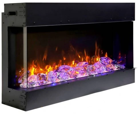 Amantii 30 Inch Tru-View Slim Built-In Smart Electric Linear Peninsula Fireplace - Image 2