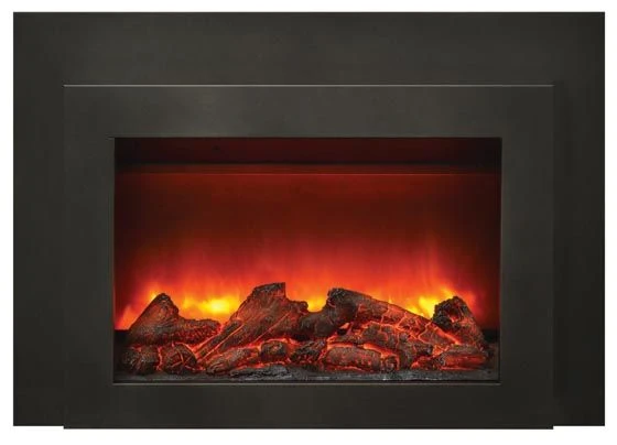 Amantii 30 Inch INS-FM Black Steel Electric Fireplace Insert (Modern)