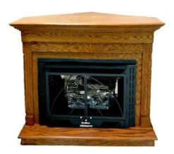 Buck Stove Contemporary Corner Fireplace Mantel With Model 34 Manhattan Vent Free Gas Fireplace