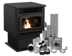 Drolet Eco-55 Pellet Stove With Basement Venting Kit
