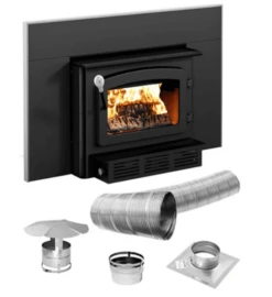 Drolet Escape 1800-I Wood Burning Fireplace Insert Kit - 25 Feet