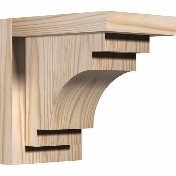Ekena Millwork 8 Inch Mediterranean Rough Sawn Corbels With Backplate