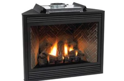 Empire Corner Mantel And Tahoe Premium 36 Inch Direct Vent Fireplace - Millivolt Pilot - Image 2