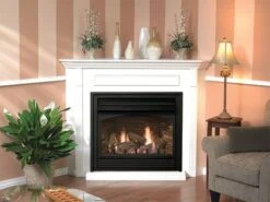Empire Corner Mantel And Vail 24 Inch Vent Free Gas Fireplace - Millivolt Pilot