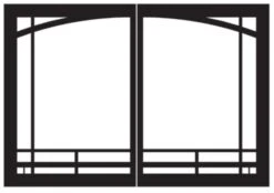Empire Decorative Door Set - Mission Arch - Matte Black - Tahoe Deluxe 42 Inch Models