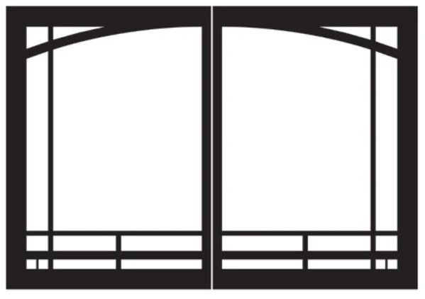 Empire Decorative Door Set - Mission Arch - Matte Black - Tahoe Deluxe 42 Inch Models