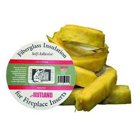 Fiberglass 1-1/2 Inch X 10 Foot Self Adhesive Fireplace Insert Insulation