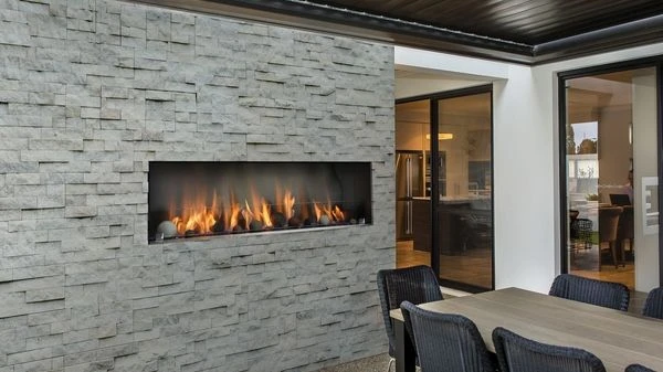 Kingsman 48 Inch Single Sided Barbara Jean Series Outdoor Linear Gas Fireplace