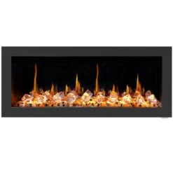 Litedeer Homes 48 Inch Latitude II Push-In Linear Electric Fireplace With Fire Media