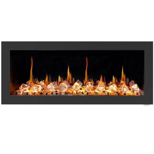 Litedeer Homes 48 Inch Latitude II Push-In Linear Electric Fireplace With Fire Media