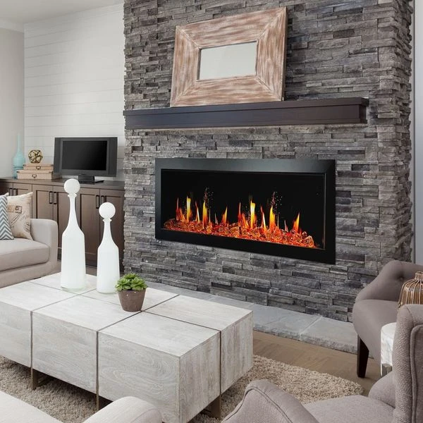 Litedeer Homes 48 Inch Latitude II Push-In Linear Electric Fireplace With Fire Media - Image 3