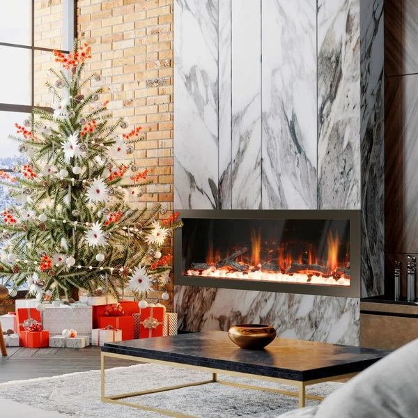 Litedeer Homes Gloria II 48 Inch Seamless Push-in Electric Linear Fireplace - Image 3