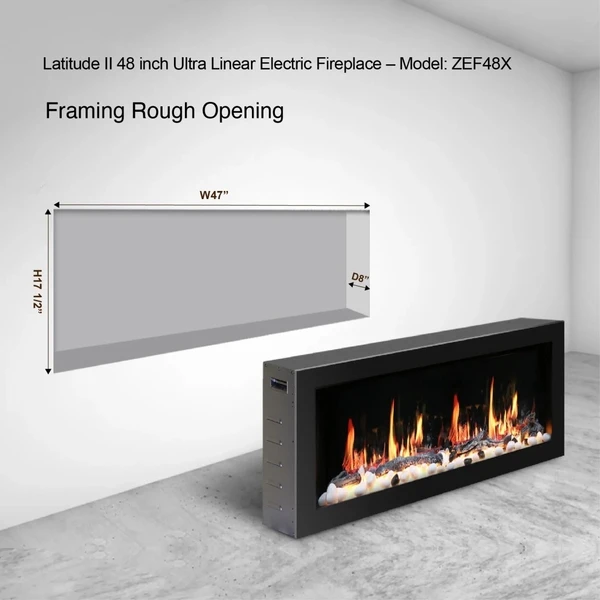 Litedeer Homes Gloria II 48 Inch Seamless Push-in Electric Linear Fireplace - Image 8