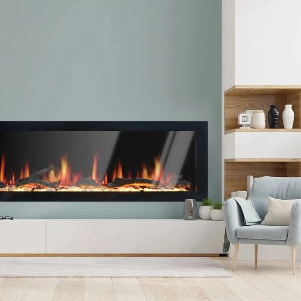 Litedeer Homes Latitude II 48 Inch Seamless Push-in Electric Linear Fireplace - Image 5