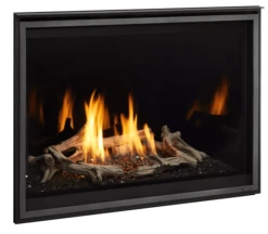 Majestic 36 Inch Meridian Modern Natural Gas Direct Vent Fireplace With Acadia B Flush Mantel