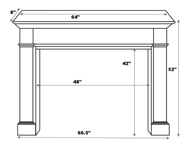 Pearl Mantels 110 Williamsburg Unfinished Fireplace Mantel Surround - Image 4