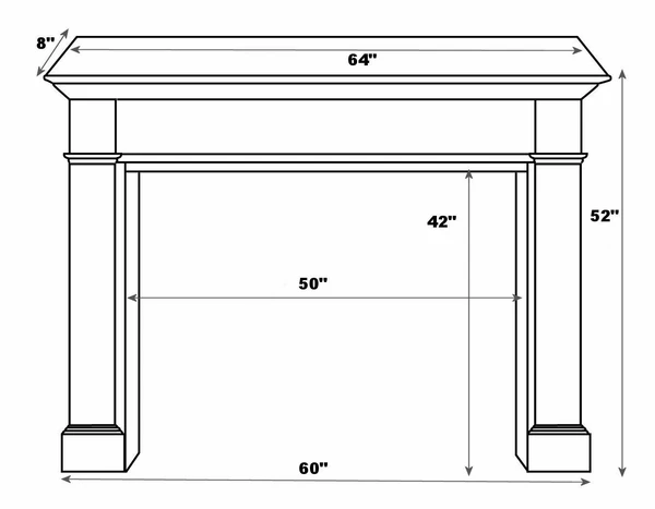 Pearl Mantels 111 Alamo Unfinished Fireplace Mantel Surround - Image 4