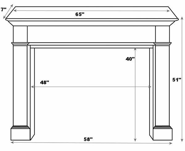 Pearl Mantels 48 Inch Newport MDF Full Fireplace Mantel - White - Image 5