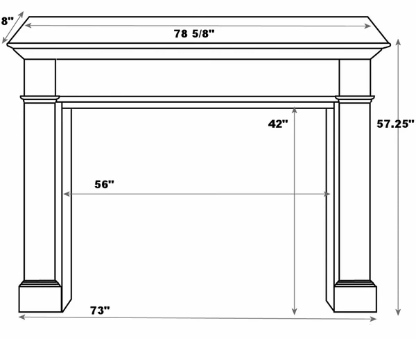 Pearl Mantels 550 Richmond MDF Fireplace Mantel Surround In White - Image 7