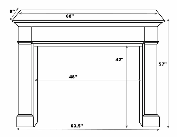 Pearl Mantels 120 Windsor Unfinished Fireplace Mantel Surround - Image 3