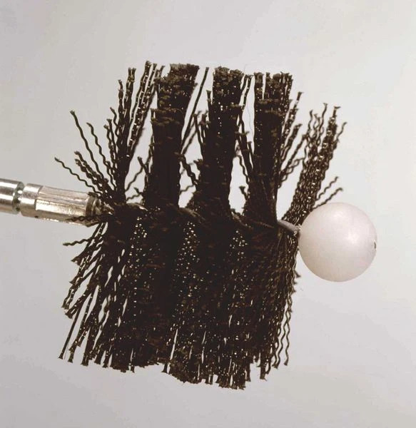 Rutland 4-Inch Diameter Round Nylon Brush Head With 1/4-Inch 20 Thread For Pellet Stoves