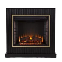 SEI 33 Inch Crittenly Black Contemporary Electric Fireplace