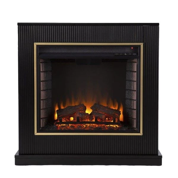 SEI 33 Inch Crittenly Black Contemporary Electric Fireplace