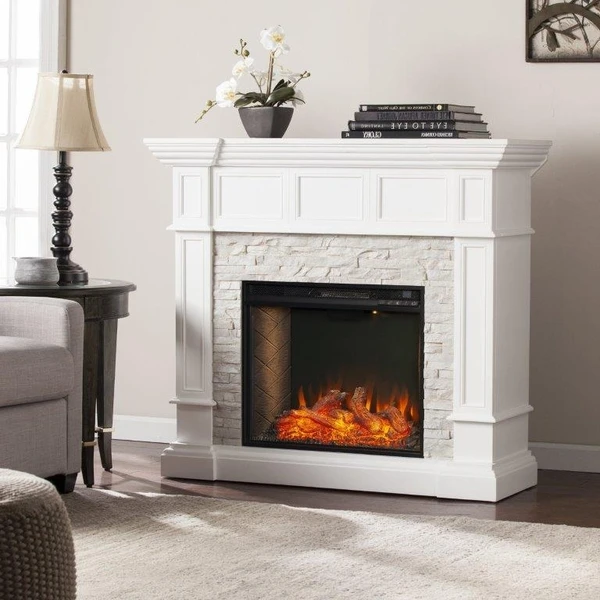 SEI 46 Inch Merrimack Alexa-Enabled Smart Corner Convertible Electric Fireplace - Image 4