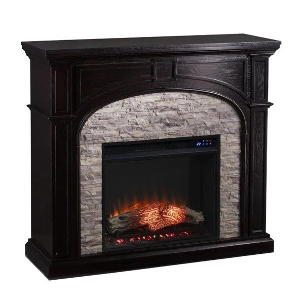 SEI 46 Inch Tanaya Electric Fireplace With Faux Stone Surround
