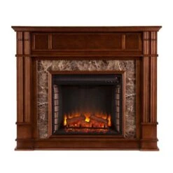 SEI 48 Inch Highgate Electric Fireplace With Stone Mantel