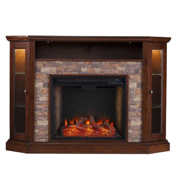 SEI 52 Inch Redden Alexa-Enabled Smart Corner Convertible Electric Fireplace