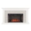 SEI 60 Inch Canyon Heights Electric Fireplace With Faux Stacked Stone Mantel