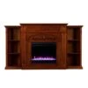 SEI 72 Inch Chantilly Color Changing Electric Fireplace With Bookcases