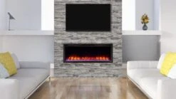 Simplifire 50 Inch Allusion Platinum Recessed Linear Electric Fireplace