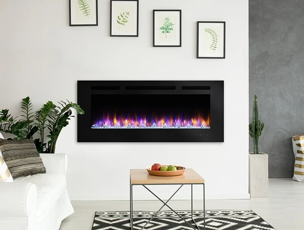 SimpliFire 84 Inch Allusion Recessed Linear Electric Wall Fireplace - Image 2
