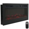 Sunnydaze 40 Inch Black Modern Flame Indoor Wall-Mounted Or Recessed LED Electric Fireplace