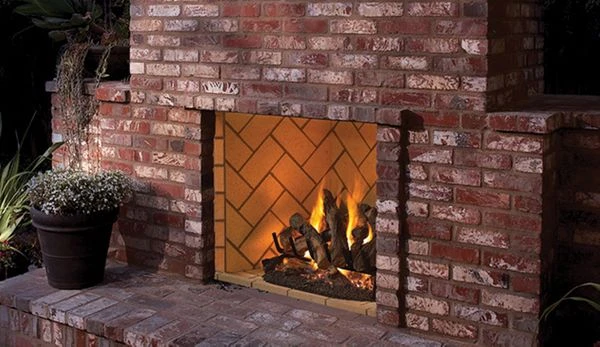 Superior 36' VRE6000 Vent Free Mosaic Masonry Outdoor Fireplace Firebox