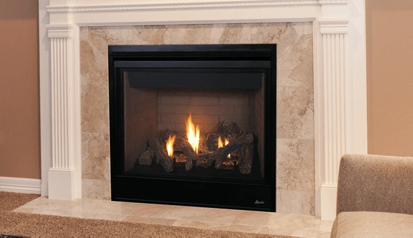 Superior DRT3035 35' Top/Rear Vent Fireplace With Aged Oak Logs - Millivolt