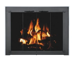 Fireside Princeton Textured Black Bi-Fold Masonry Fireplace Doors